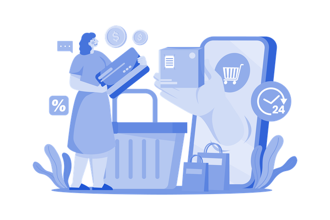 Plataforma de compras on-line  Ilustração