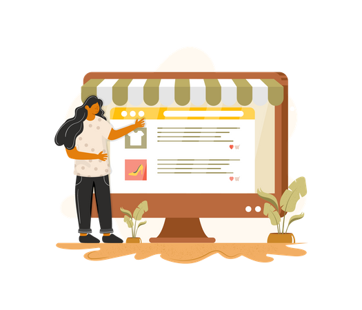 Plataforma de compras en línea  Ilustración