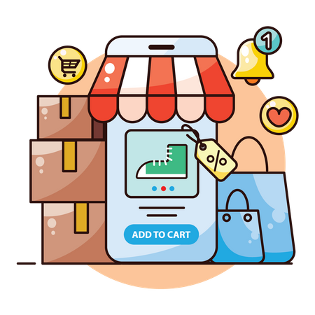 Plataforma de compras on-line  Ilustração