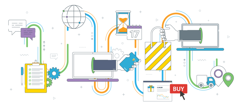 Plataforma de compras en línea  Ilustración