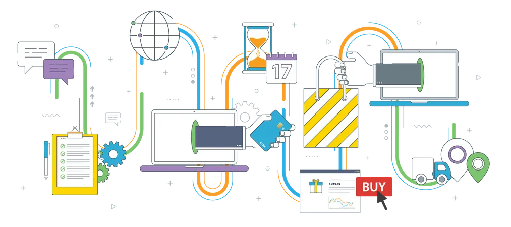 Plataforma de compras en línea  Ilustración