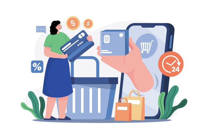 Plataforma de compras on-line  Ilustração