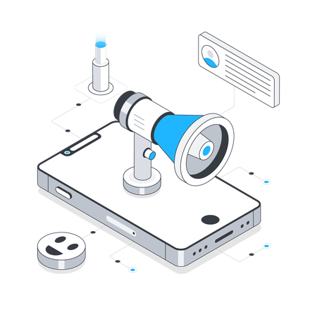Plataforma de medios y marketing móvil  Ilustración