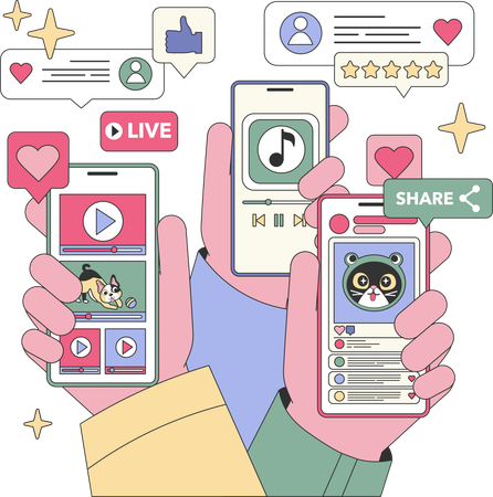 Plataforma de redes sociales  Ilustración