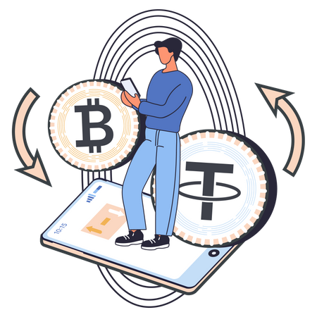 Plataforma de troca de criptomoeda  Ilustração