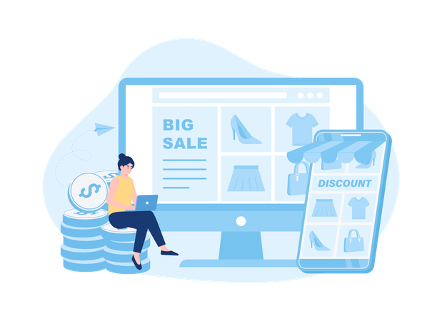 Plataforma de ventas en línea  Illustration