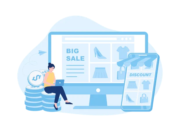 Plataforma de ventas en línea  Illustration