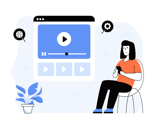 Plataforma de vídeos en línea  Ilustración