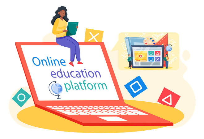 Plataforma de educação on-line  Ilustração