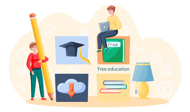 Plataforma educativa gratuita  Ilustración
