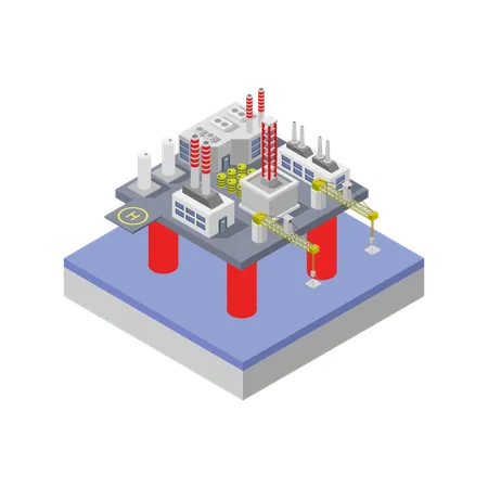 Plataforma petrolera  Ilustración