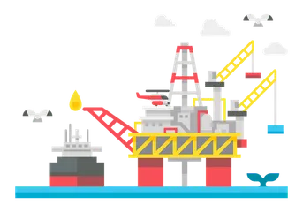 Plataforma petrolera Paquete de Ilustraciones