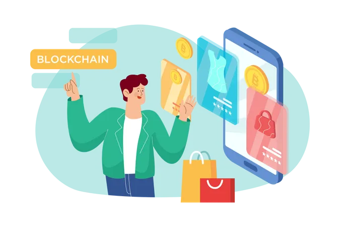 Plateforme Blockchain pour le commerce électronique  Illustration