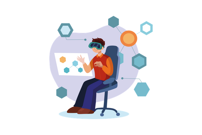 Plateforme Blockchain Recherche en réalité virtuelle  Illustration