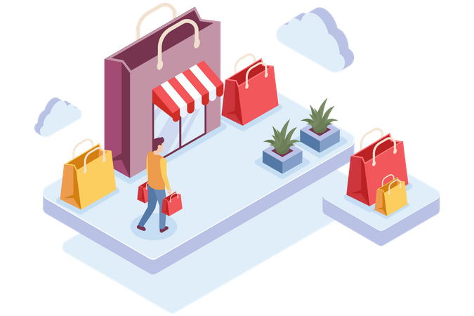 Plateforme d'achat en ligne  Illustration