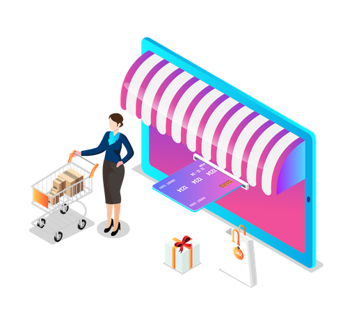 Plateforme d'achat en ligne  Illustration