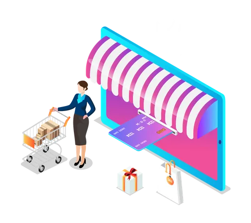 Plateforme d'achat en ligne  Illustration