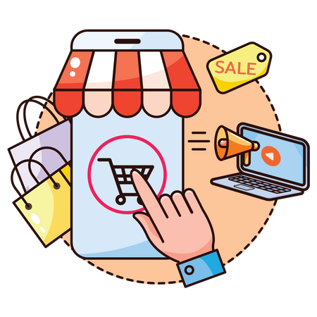 Plateforme d'achat en ligne  Illustration