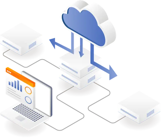 Plateforme d'analyse de données de serveur cloud  Illustration