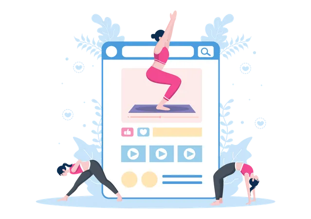 Plateforme de yoga et de méditation en ligne  Illustration