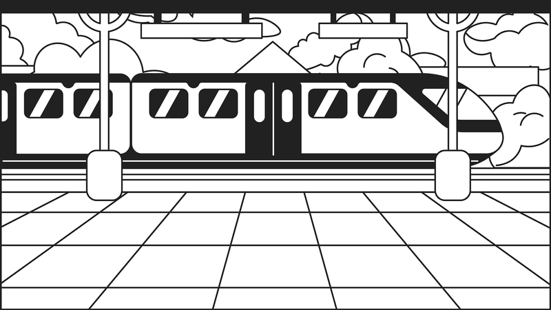 Platform train station  Illustration