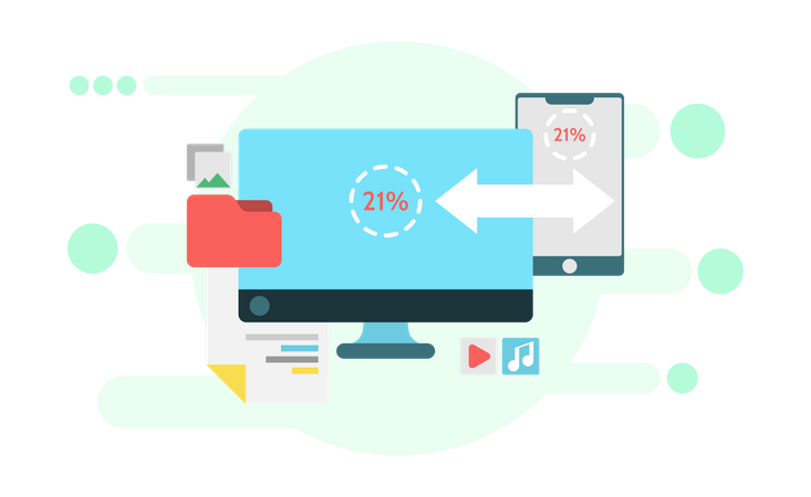 Plattformübergreifender Datentransfer  Illustration