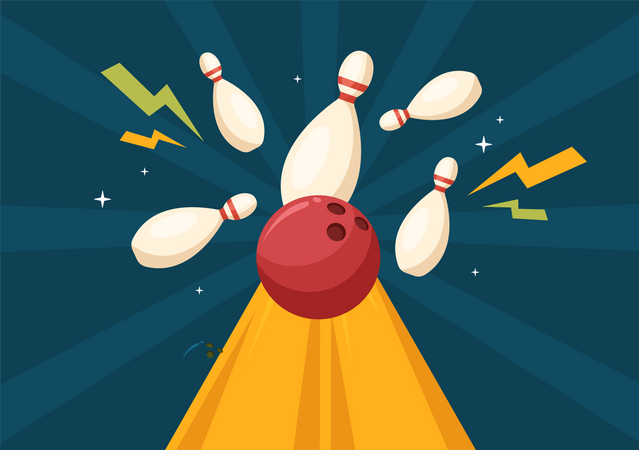 Play Bowling Game Illustration