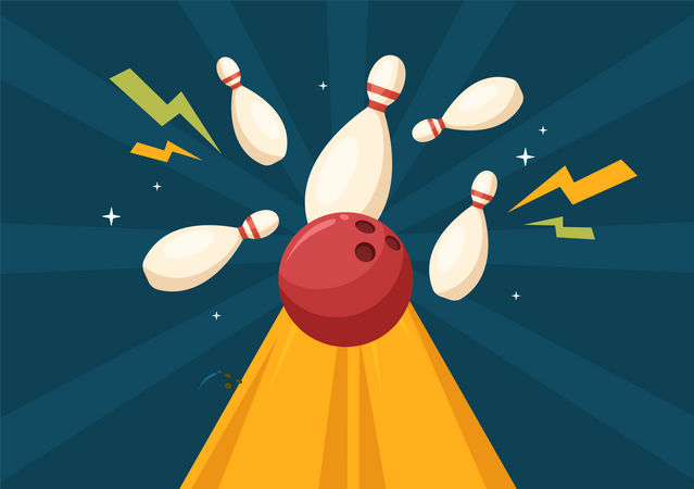 Play Bowling Game  Illustration