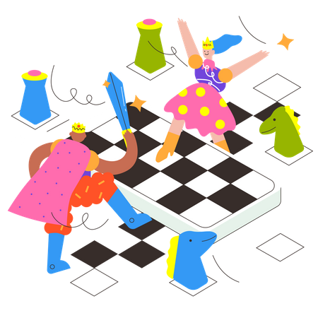 Play Chess on weekends  イラスト