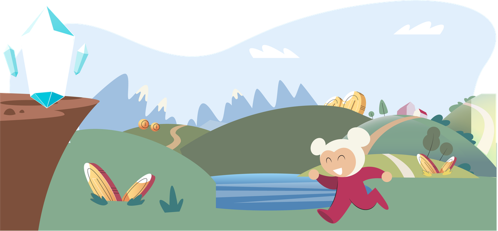 Play to earn games created on basis of blockchain project with elements of NFT  Illustration