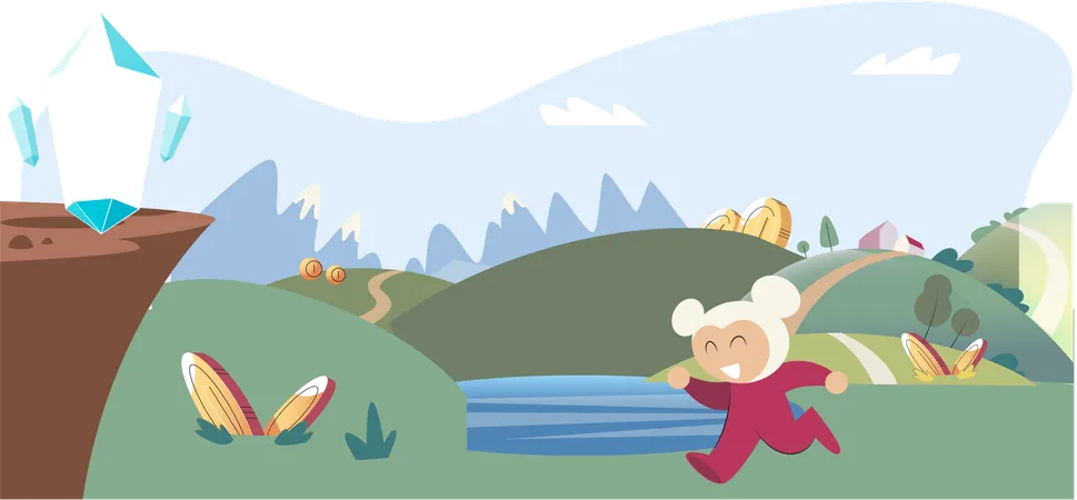 Play to earn games created on basis of blockchain project with elements of NFT  Illustration