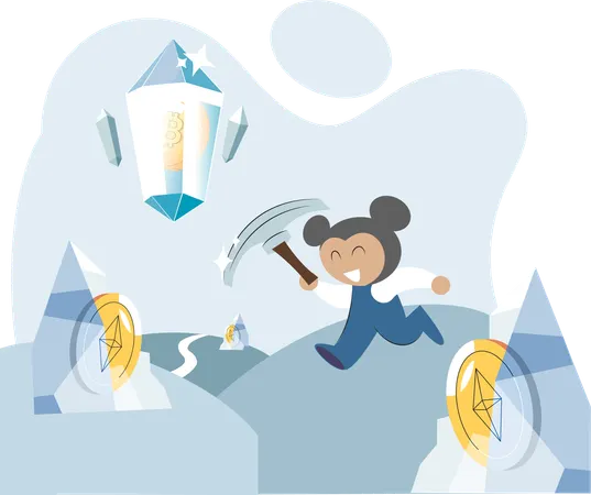 Play to earn video games in which player can receive rewards with real value blockchain projects  Illustration