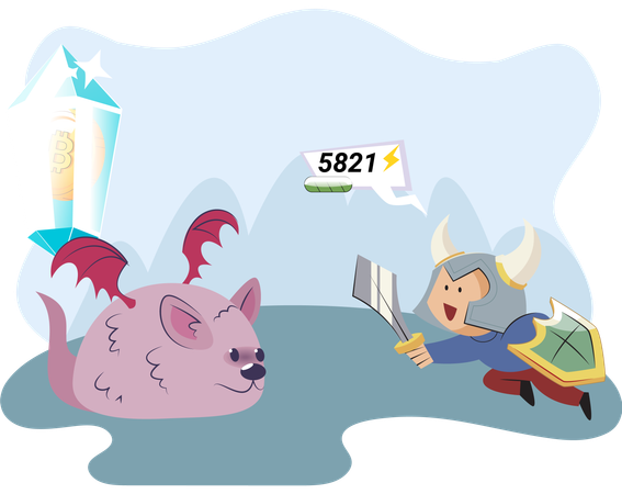 Play to earn video games in which player can receive rewards with real value blockchain projects  Illustration