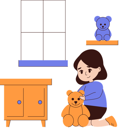Play with dolls  Illustration
