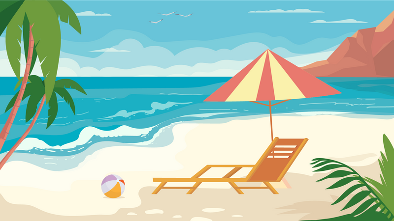 Playa de verano  Ilustración