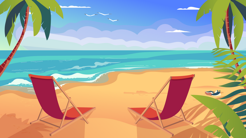 Playa de verano  Ilustración