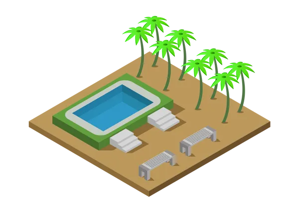 Playa Piscina  Ilustración