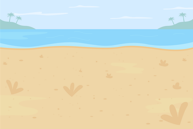 Playa tropical  Ilustración