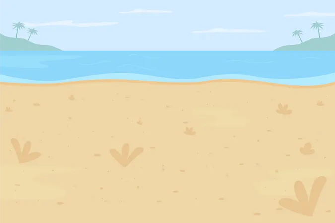 Playa tropical  Ilustración