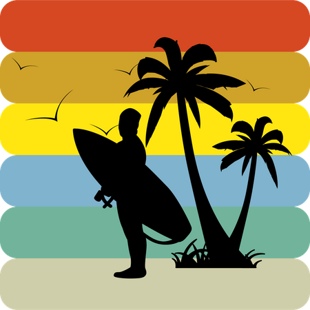 Playa tropical  Ilustración