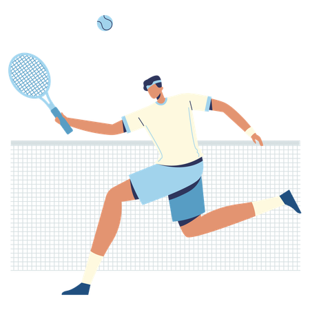 Player doing Volley Return  Illustration