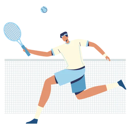 Player doing Volley Return  Illustration