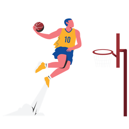 Player Dunk in basketball Illustration