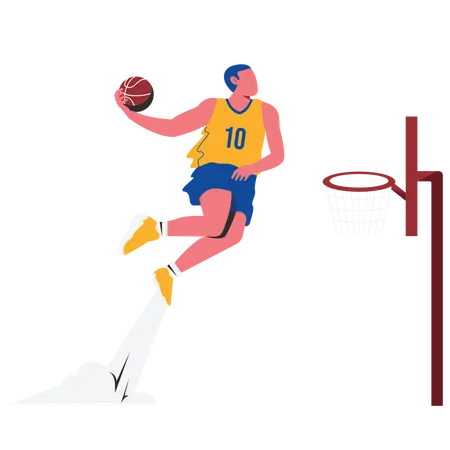 Player Dunk in basketball  Illustration