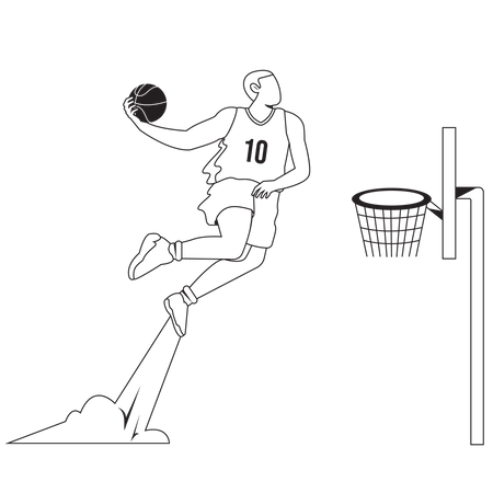Player Dunk in basketball  Illustration