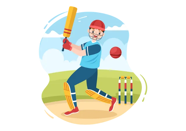 Player Hitting Ball  Illustration