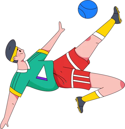 Player kicking ball  Illustration