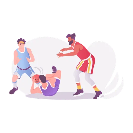 Player Playing Basketball  Illustration