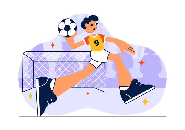 Player playing Handball Sports  Illustration