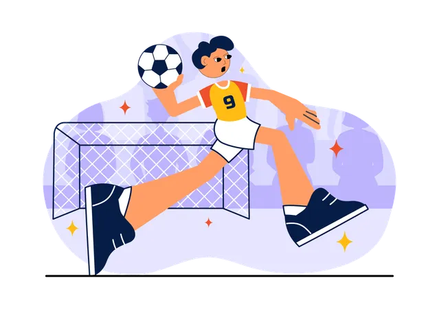 Player playing Handball Sports  Illustration